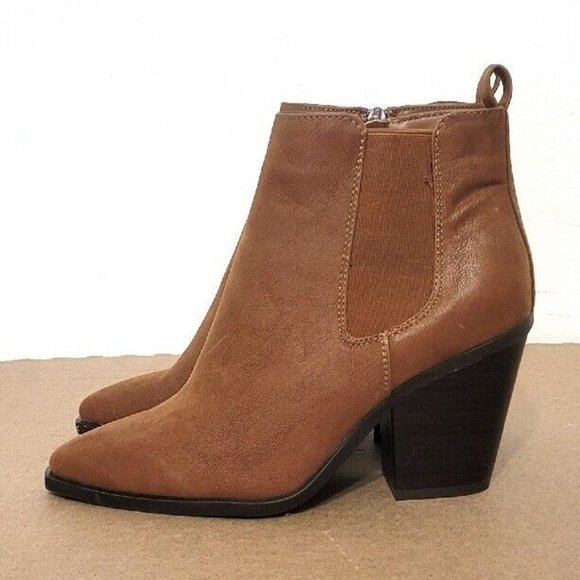Rogue Shoes - Rogue Helium Upstream Camel Brown Ankle Booties NEW Womens Size 9 Pointed Toe